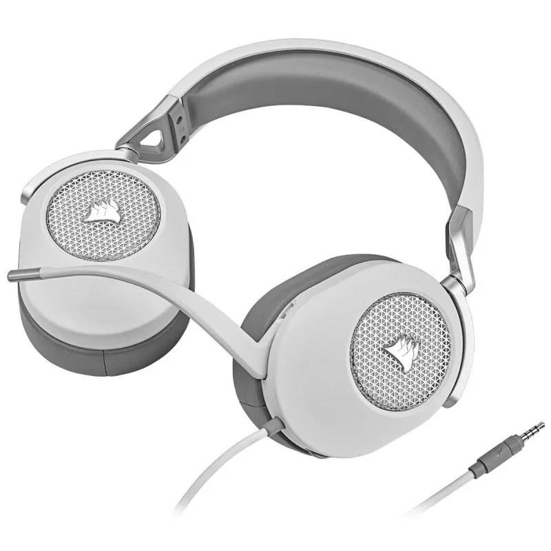 CORSAIR žaidimų ausinės HS65 – 3,5 mm – erdvinis garsas – balta