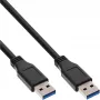 InLine USB 3.2 Gen.1 laidas A tipo vyriškas / A tipo vyriškas, juodas, 0,3 m
