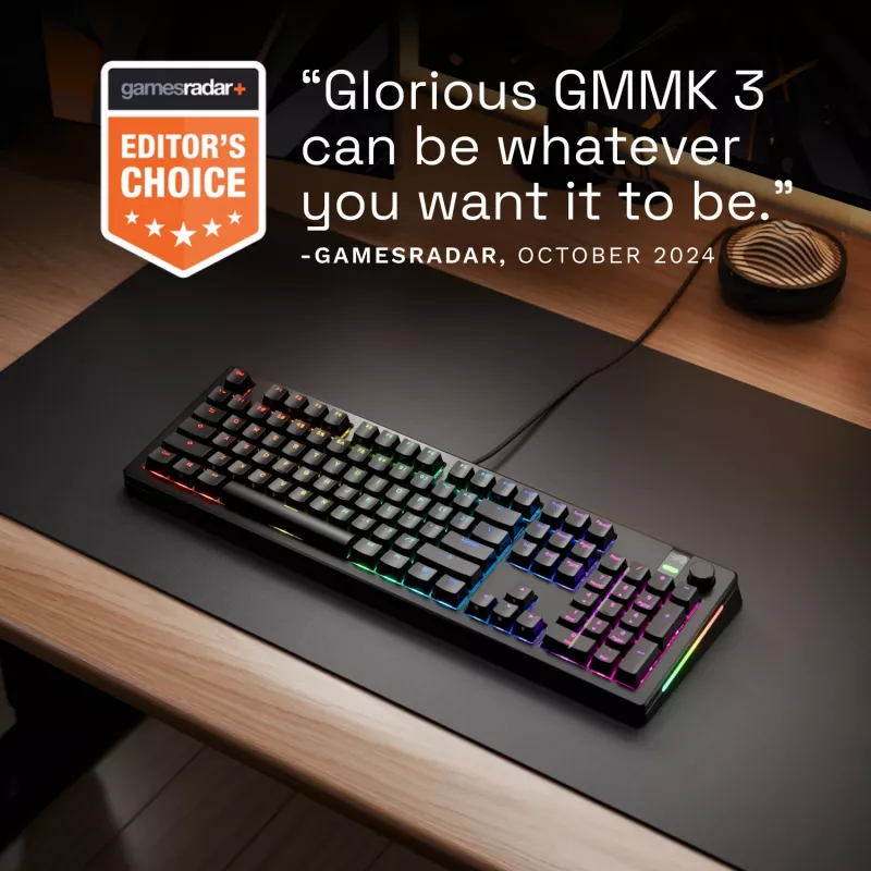 Mechaninė žaidimų klaviatūra GLORIOUS GMMK 3 PRO 100% Prebuilt Wired USB Black US QWERTY RGB