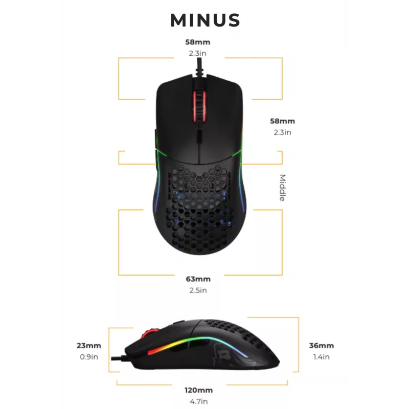 Glorious Gaming Glorious Model O- pelė (juoda), dešinei rankai, optinė, USB-A, 3200 DPI