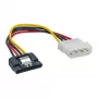 InLine SATA maitinimo adapterio laidas 4pin Molex / 15pin SATA su fiksatoriumi 0,15 m