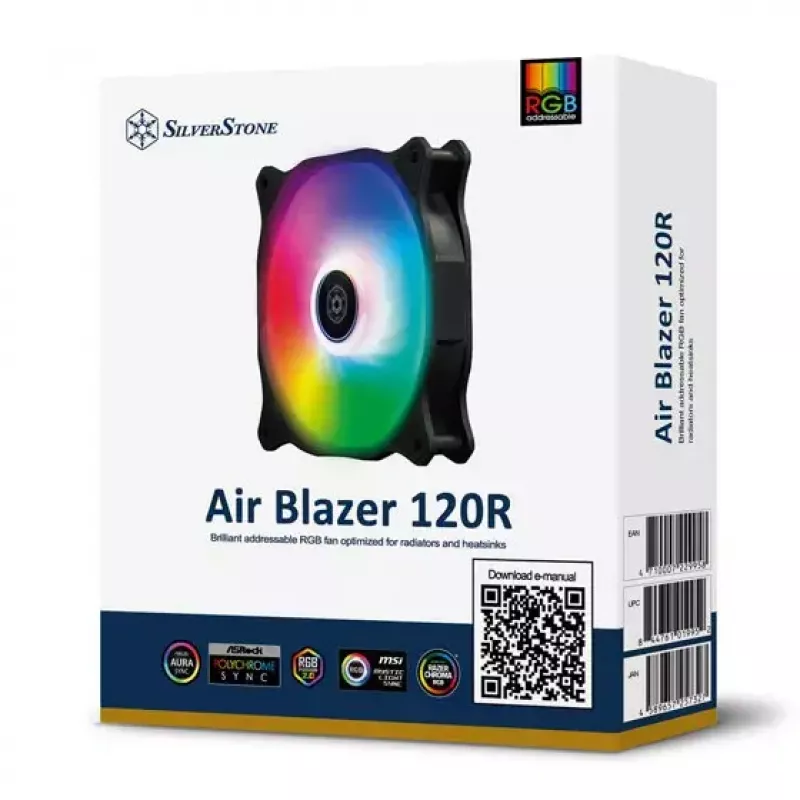 Ventiliatorius SilverStone Air Blazer 120R 12 cm juodas permatomas hidraulinis guolis