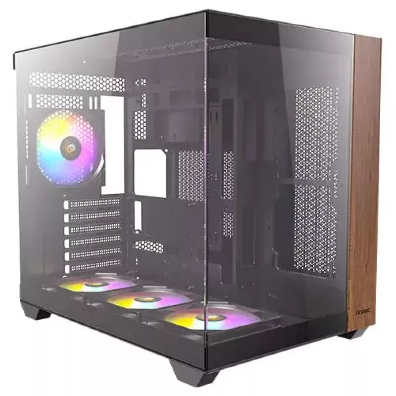PC korpusas Antec CX800 Midi Tower juodas, medžio akcentais