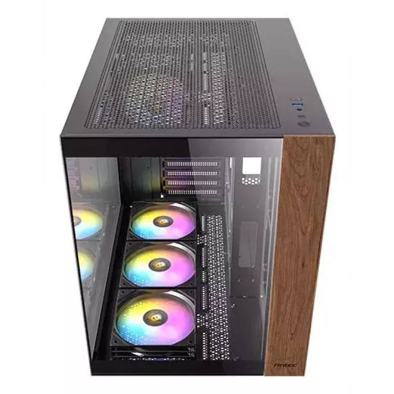 PC korpusas Antec CX800 Midi Tower juodas, medžio akcentais