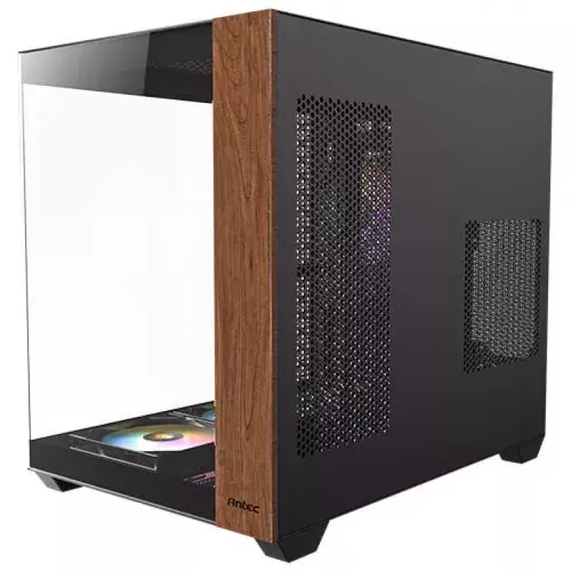 PC korpusas Antec CX800 Midi Tower juodas, medžio akcentais