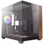 PC korpusas Antec CX800 Midi Tower juodas, medžio akcentais
