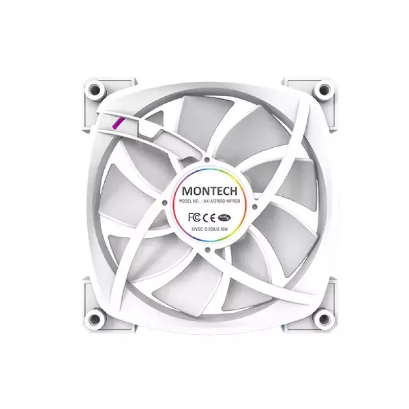 Ventiliatoriaus modulis Montech AX120 PWM 120mm 12V 3-pin 4-pin Baltas