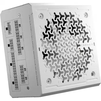 Maitinimo blokas CORSAIR RMe Series RM1000e — 1000 W, ATX 3.1, 80 PLUS Gold, visiškai modulinis, baltas, 120 mm ventiliatorius