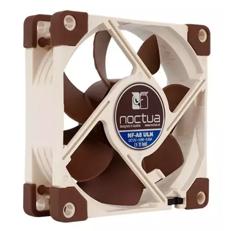Ventiliatorius Noctua NF-A8 ULN — 80 mm korpuso ventiliatorius, 12 V, 1100–1400 aps./min, 34,8 m³/h, 0,6 W, 6,5–10,4 dB