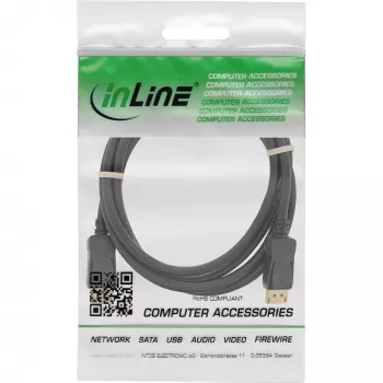 InLine DisplayPort kabelis juodas auksuotas 2m