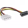 InLine SATA maitinimo adapterio laidas 1x 4pin moteriškas / 15pin SATA kampu į viršų 29670X