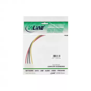 InLine SATA maitinimo adapterio laidas 1x 4pin moteriškas / 15pin SATA kampu į viršų 29670X