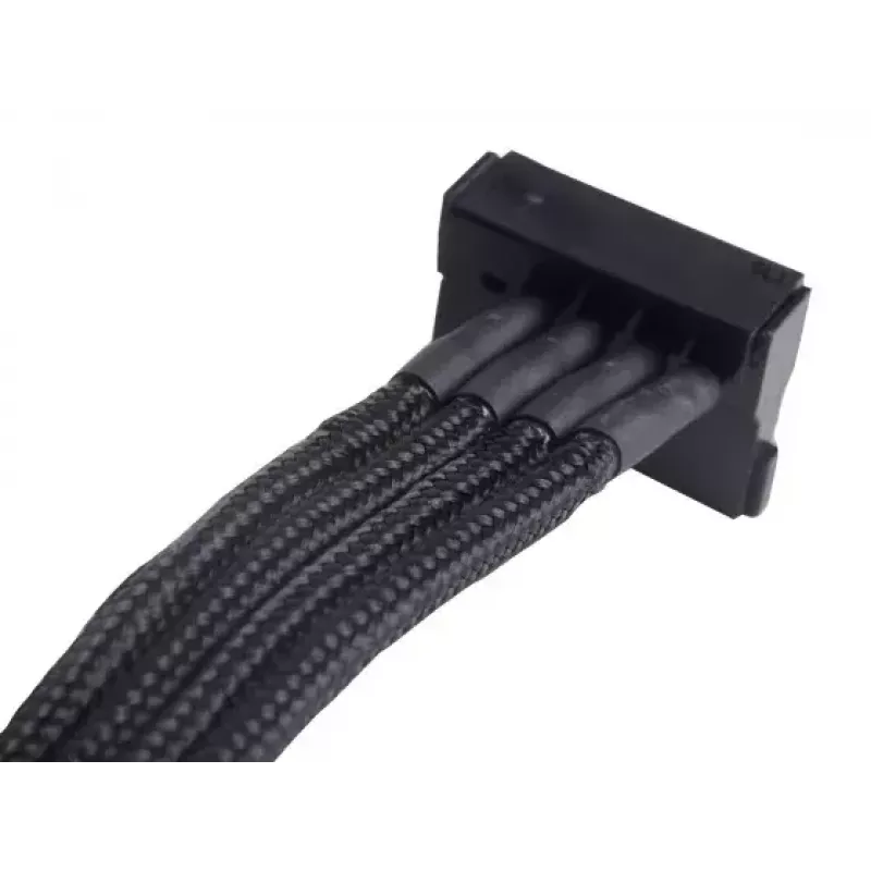 SilverStone SST-PP07-BTSB 4 kontaktų Molex–4x SATA prailginimo laidas, 300 mm, juodas