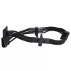 SilverStone SST-PP07-BTSB 4 kontaktų Molex–4x SATA prailginimo laidas, 300 mm, juodas