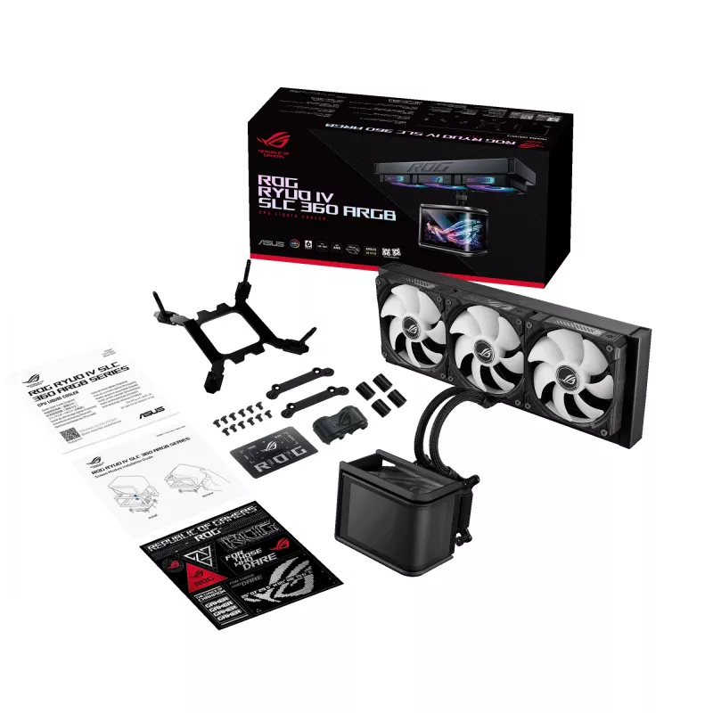 ASUS ROG Ryuo IV SLC 360 ARGB 360 mm skysčio aušintuvas procesoriui (juodas)
