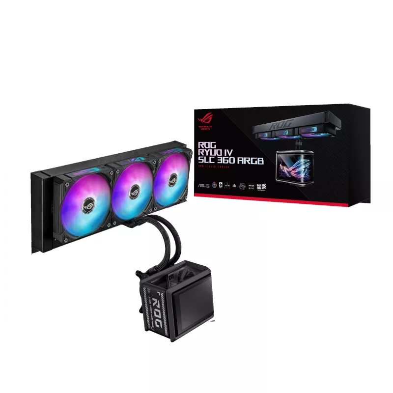 ASUS ROG Ryuo IV SLC 360 ARGB 360 mm skysčio aušintuvas procesoriui (juodas)