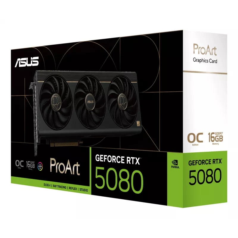 Vaizdo plokštė ASUS GeForce RTX 5080 16 GB GDDR7 PCIe 5.0, 256 bit, OC, 3 ventiliatoriai, 304 mm