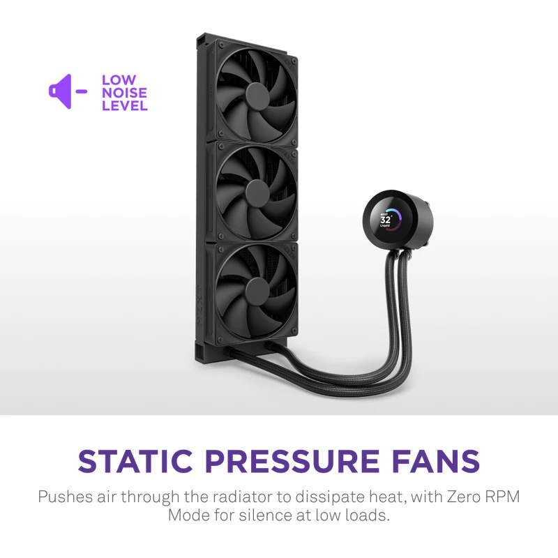 Viso viename skysčio aušintuvas NZXT Kraken Plus 360 12 cm juodas Fluid Dynamic Bearing