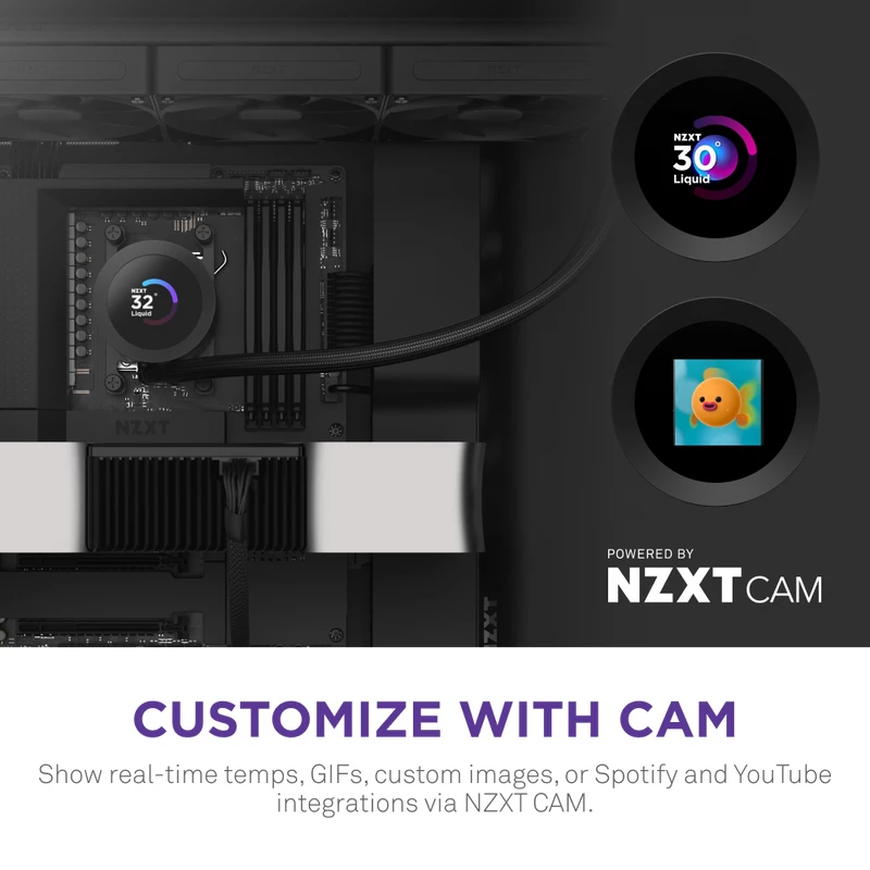 Viso viename skysčio aušintuvas NZXT Kraken Plus 360 12 cm juodas Fluid Dynamic Bearing
