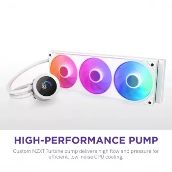 Skysčio aušintuvas NZXT Kraken Plus 360 RGB White 500-2400 RPM