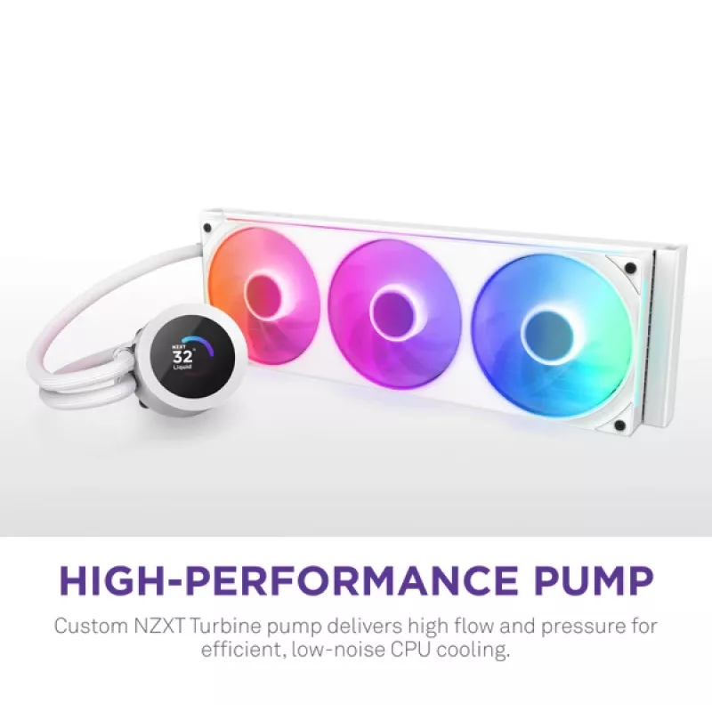 Skysčio aušintuvas NZXT Kraken Plus 360 RGB White 500-2400 RPM