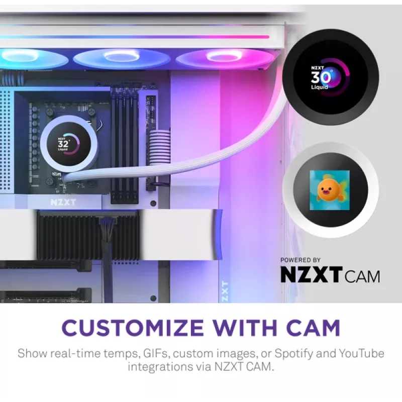 Skysčio aušintuvas NZXT Kraken Plus 360 RGB White 500-2400 RPM
