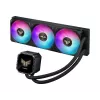 All-in-one skysčio aušintuvas ASUS TUF Gaming LC III 360 ARGB LCD — 360 mm radiatorius, 3x 120 mm ventiliatoriai, Socket AM5/AM4/LGA1700/LGA1200, Juodas