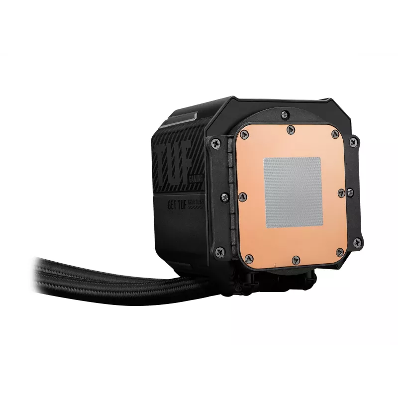 All-in-one skysčio aušintuvas ASUS TUF Gaming LC III 360 ARGB LCD — 360 mm radiatorius, 3x 120 mm ventiliatoriai, Socket AM5/AM4/LGA1700/LGA1200, Juodas