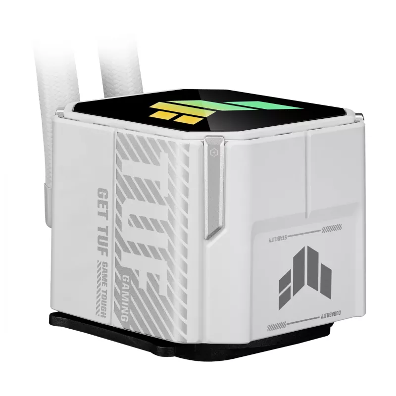 All-in-one skysčio aušintuvas ASUS TUF Gaming LC III 360 ARGB White Edition – 360 mm, 120 mm ventiliatoriai, LGA1700/1200, AM4/AM5 palaikymas