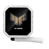 ASUS TUF Gaming LC III 360 ARGB LCD White Edition – skystas aušinimas CPU, 360 mm radiatorius, 3×120 mm PWM ventiliatoriai, LCD ekranas, baltas