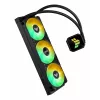 Vandens aušintuvas ASUS TUF GAMING LC III 360 ARGB — 120 mm ventiliatoriai, palaiko AM4/LGA1200/LGA1700/AM5, juodas