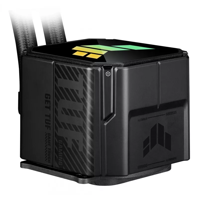 Vandens aušintuvas ASUS TUF GAMING LC III 360 ARGB — 120 mm ventiliatoriai, palaiko AM4/LGA1200/LGA1700/AM5, juodas