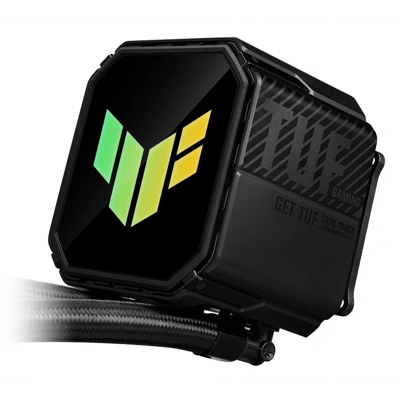 Vandens aušintuvas ASUS TUF GAMING LC III 360 ARGB — 120 mm ventiliatoriai, palaiko AM4/LGA1200/LGA1700/AM5, juodas