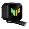 Vandens aušintuvas ASUS TUF GAMING LC III 360 ARGB — 120 mm ventiliatoriai, palaiko AM4/LGA1200/LGA1700/AM5, juodas
