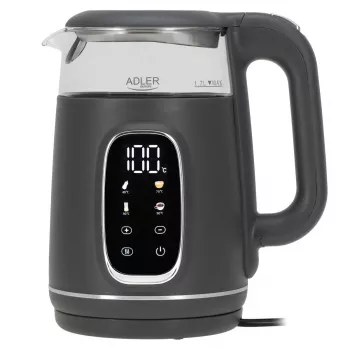 Elektrinis virdulys Adler AD 1305 G – 1.7 L, 2200 W, reguliuojamas termostatas, LED ekranas, pilka spalva