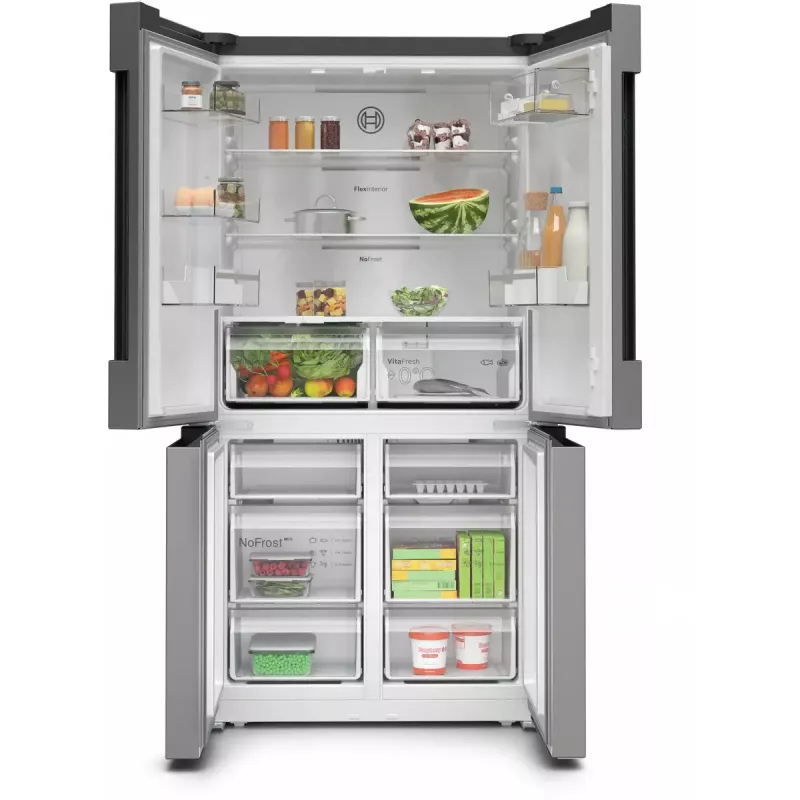 Šaldytuvas šaldiklis Bosch Serie 4 KFN96VPEA, 605 L (Šaldytuvas 405 L / Šaldiklis 200 L), NoFrost, Nerūdijantis plienas