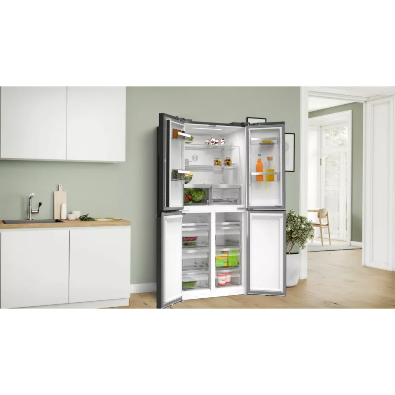 Šaldytuvas Bosch Serie 4 KMC85LBEA, šaldiklis apačioje, 547 L, juodas