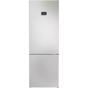 Laisvai pastatomas šaldytuvas-šaldiklis Bosch Serie 4 KGN497LDF — 440 l bendras, 311 l šaldytuvas + 129 l šaldiklis, NoFrost, LED ekranas, Nerūdijantis plienas