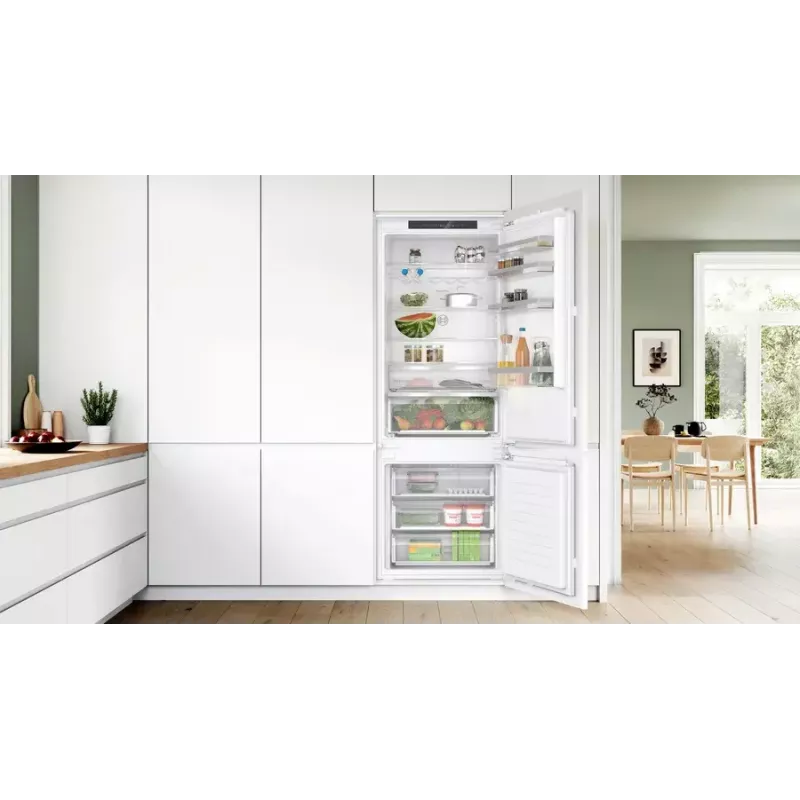 Įmontuojamas šaldytuvas-šaldiklis Bosch Serie 4 KBN96VFE0, 383 L bendras, šaldytuvas 285 L / šaldiklis 98 L, apatinis šaldiklis, apverčiamos durys, baltas
