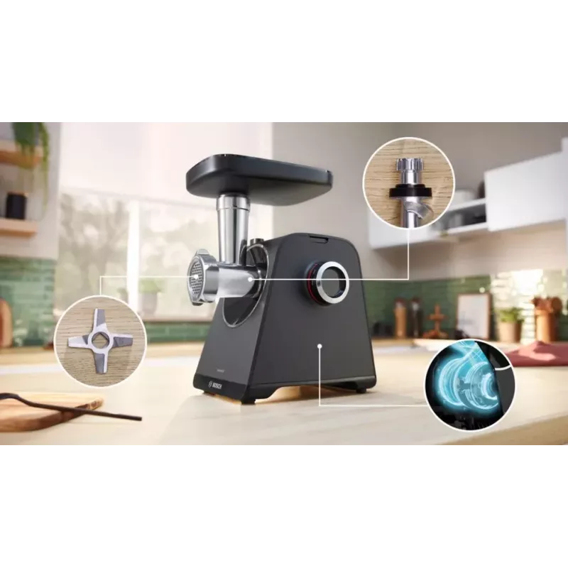 Bosch Serie 4 MFWS440B mėsmalė 1900 W, juoda, sidabrinė