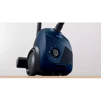 Cikloninis dulkių siurblys Bosch Serie 2 BGBS2BU1T — 850 W, 3,5 L dulkių maišas, 8 m spindulys, mėlynas