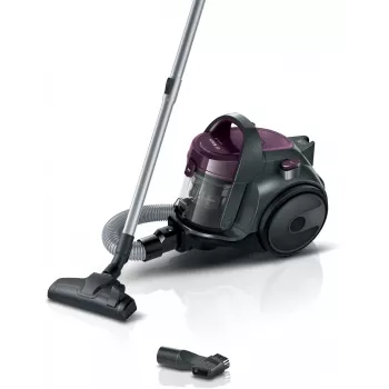 Cikloninis dulkių siurblys Bosch BGC05AAA1 — 700 W, 1,5 L be maišelio, HEPA 12, teleskopinis nerūdijančio plieno vamzdis, 9 m spindulys, pilkas