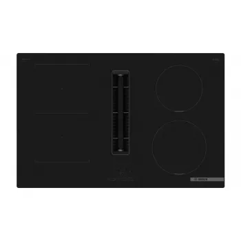 Indukcinė kaitlentė su integruotu gartraukiu Bosch Serie 4 PVS811B16E, 80 cm, 4 zonos, liečiamas valdymas, be rėmelio, juoda
