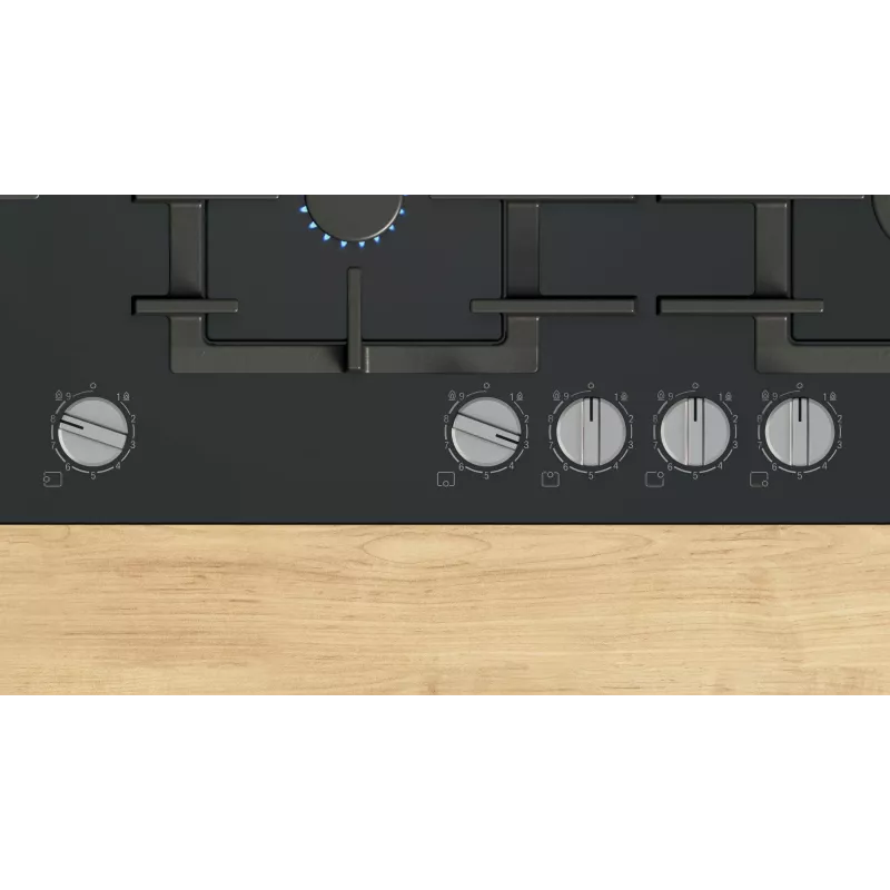 Bosch Serie 6 PPM9A6I40 dujinė kaitlentė Juoda Įmontuojama 90 cm Dujos 5 zona(ų)
