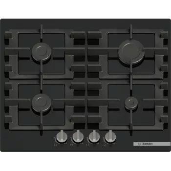 Bosch Serie 4 PNP6B6K40 dujinė kaitlentė, įmontuojama, 60 cm, juodas grūdintas stiklas, 4 zonos