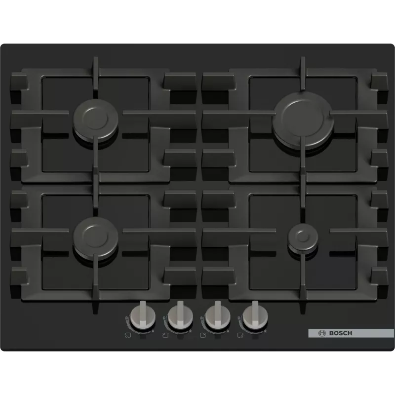 Bosch Serie 4 PNP6B6K40 dujinė kaitlentė, įmontuojama, 60 cm, juodas grūdintas stiklas, 4 zonos