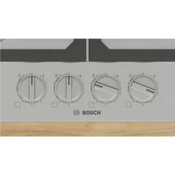 Įmontuojama dujinė kaitlentė Bosch PCH6A5I90, 60 cm, nerūdijantis plienas, 4 dujinės zonos + 1 wok, Flame Select, ketaus grotelės