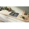 Įmontuojama dujinė kaitlentė Bosch PCH6A5I90, 60 cm, nerūdijantis plienas, 4 dujinės zonos + 1 wok, Flame Select, ketaus grotelės