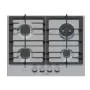 Įmontuojama dujinė kaitlentė Bosch PCH6A5I90, 60 cm, nerūdijantis plienas, 4 dujinės zonos + 1 wok, Flame Select, ketaus grotelės