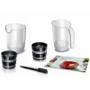 Lėtas sulčiaspaudė Bosch MESM500W — 150 W, 1 L, kompaktiškas 152×152×427 mm, baltas/juodas